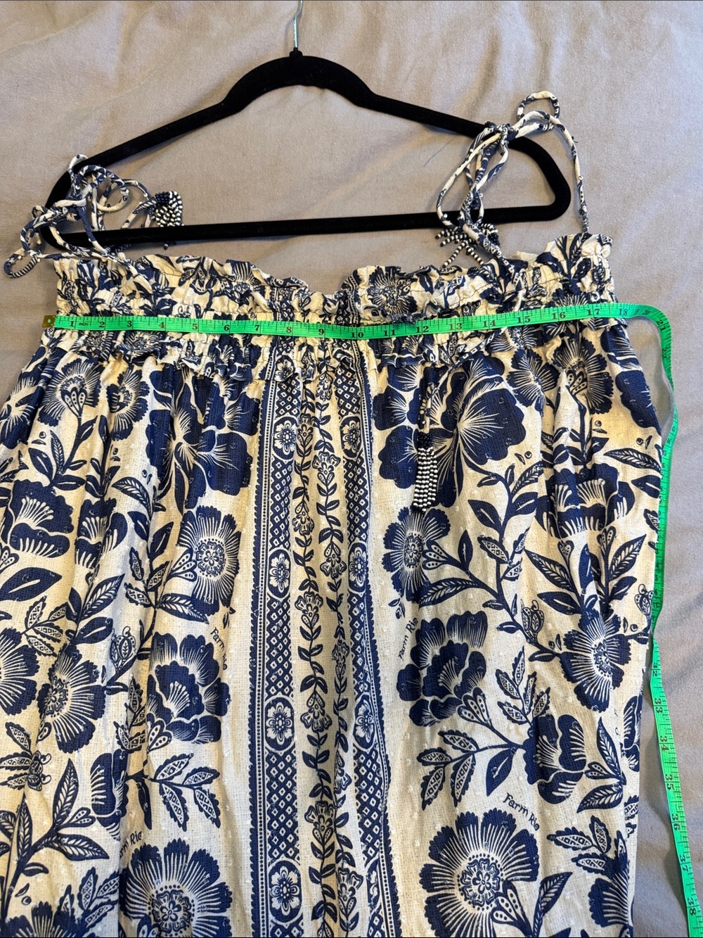 Farm Rio Pineapple Garden Shoulder Tie Midi Dress XL - Picture 8 of 9